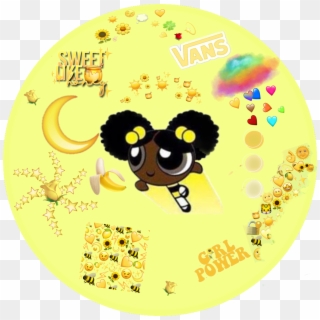 #yellow #powerpuff - Black People Hair Cartoon Clipart