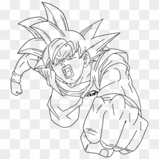 Super Saiyan God Goku By Anthonyjmo - Super Saiyan God Goku Lineart Clipart