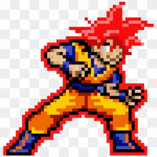 Goku Ssj God - Super Saiyan Goku Pixel Art Clipart