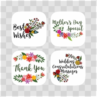 4 In 1 Useful Best Greetings 4 - Floral Design Clipart