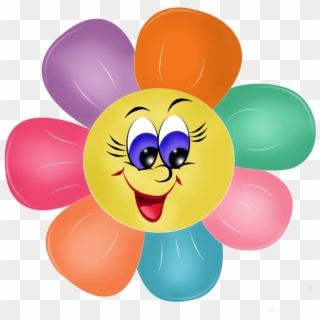 Ромашка Раскраска 6 Лепестков - Smiley Face Flower Clipart - Png Download