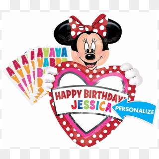 Minnie Mouse Personalized Happy Birthday Balloon - Happy 30th Birthday Fisney Clipart
