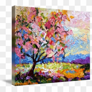 Acrylic Drawing Spring Season - Blossom Tree Painting Clipart