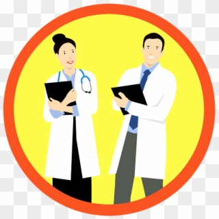 Medical Care Doctors Sticker Woman Man Female - Vignetta Medico Clipart