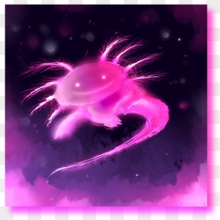 Neon Axolotl - Pink Glow In The Dark Axolotl Clipart