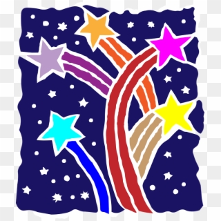 Stars Colorful Shooting Burst Celebration Holiday - Gambar Bintang Warna Warni Clipart