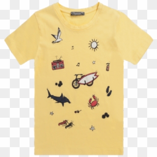 Boys' T-shirt With Silkscreen Print Sunshine Yellow - Earwigs Clipart