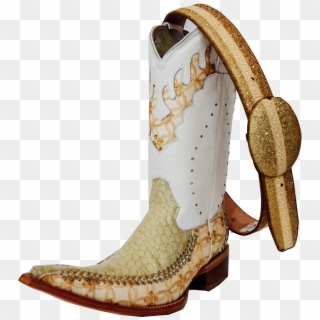 White On Gold - White Mexican Boots Clipart