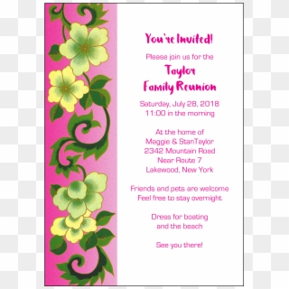 Family Reunion Invitation - Sample Announcement Of Burial Clipart
