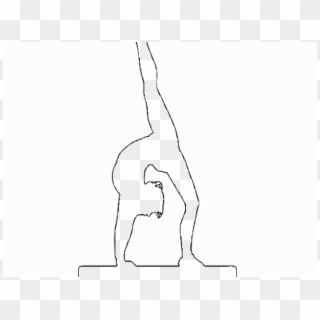 Gymnast Silhouette On Beam Clipart , Png Download - Black And White Gymnast Transparent Png