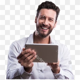 Guy Smiling 2 - Tablet Computer Clipart