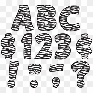 Zebra Print Funtastic 4" Letters Uppercase Pack - Zebra Print Letters Clipart