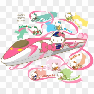 Hello Kitty Train Map - Hello Kitty Shinkansen Route Clipart