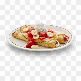 Strawberries And Rich Cream Cheese Fill The Delicate - Fresh Strawberries And Cream Crepe Clipart