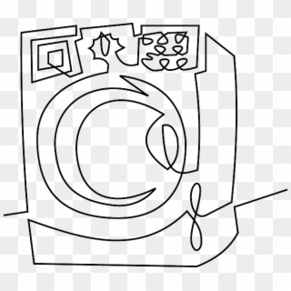 Washing Machine Black And - Washing Machine Drawing Png Clipart