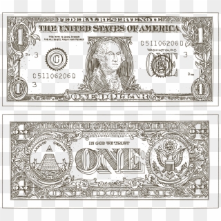 Cash Banknote United States One Onedollar Bill Clipart