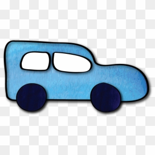 Blue Car - Cartoon Clipart