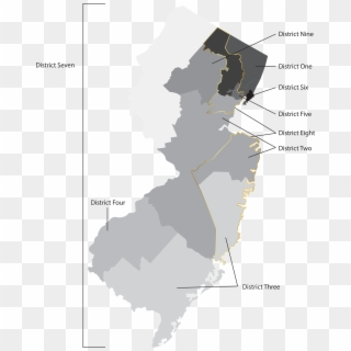 Njoutline Districtsoutlined - New Jersey Flag Map Clipart