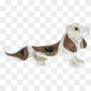 Sterling Silver & Enamel Small Bassett Hound Dog By - Basset Hound Clipart