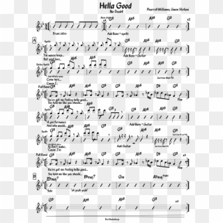 Hella Good Sheet Music Composed By Pharrell Williams, - Hella Good No Doubt Sheet Music Clipart