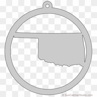 Oklahoma Map Circle Free Scroll Saw Pattern Shape State - Circle Clipart