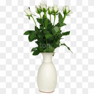 Free Png Download Transparent White Rose In Vase Picture - Flower In Vase Png Clipart