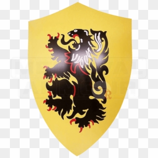 Rampant Lion Medieval Heater Shield - Medieval Heater Shield Clipart