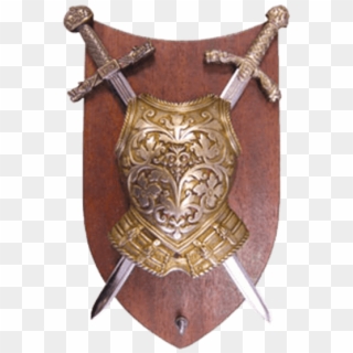 Panoply With Cuirass And 2 Swords - Shield Clipart