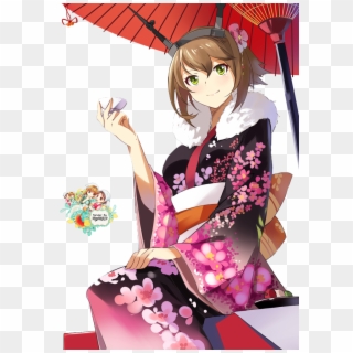 Anime Kimono Png - Japanese Kimono Girl Anime Png Clipart