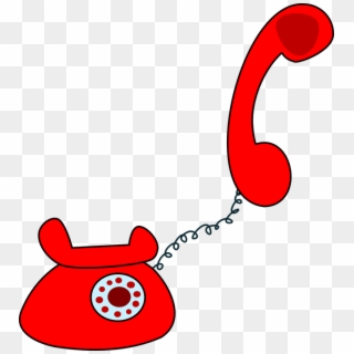 Telephone Set Red Rotary Dial Retro Phone - Retro Phone Vector Png Clipart