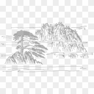 Sketch Drawing Mountain - 古典 书籍 封面 设计 Clipart