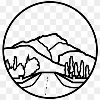 Banff Cascade Mountain - Line Art Clipart