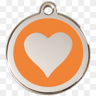 Orange Heart 20mm Pet Tag By Red Dingo - Red Dingo Clipart