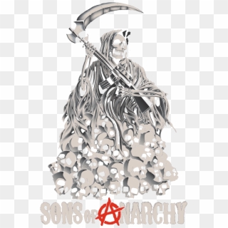 Sons Of Anarchy Pile Of Skulls Men's Ringer T-shirt - Anarchy Symbol Clipart