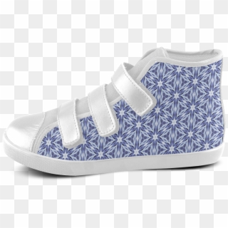 Blue Starburst Velcro High Top Canvas Kid's Shoes - Shoe Clipart