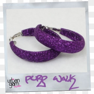 Purple Glitter Hoop Earrings - Purple Earrings Clipart
