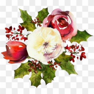 #christmas #flowers #watercolors #sticker - Christmas Flowers Watercolor Png Clipart