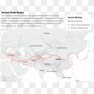 Ancient Silk Road Map - Atlas Clipart