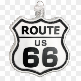 Route 66 Sign Glass Ornament - Route 66 Cars Clipart