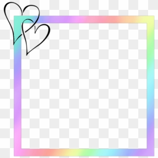 #pastel #rainbow #frame #rainbowframe #hearts - Picture Frame Clipart