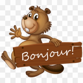 Bonjour - Beaver With Wood Clipart - Png Download