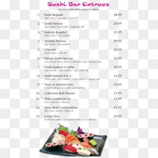 Sushi Or Sashimi Sushi & Sashimi Entreès - Sashimi Clipart