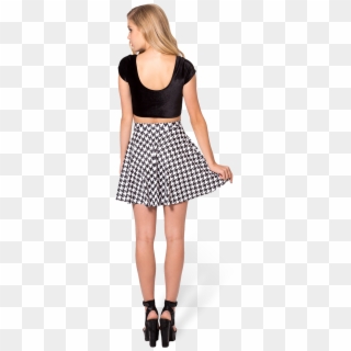 Retro Houndstooth Skater Skirt - A-line Clipart