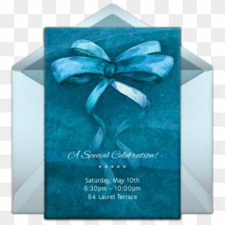 Watercolor Ribbon Online Invitation - Box Clipart