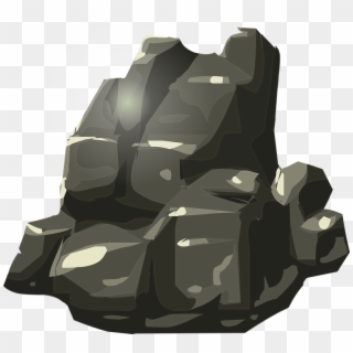 Big Rock Png - Black Stone Vector Png Clipart