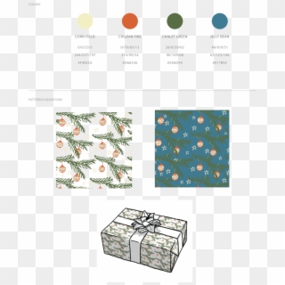 Pine Ornament Gift Wrap - Box Clipart