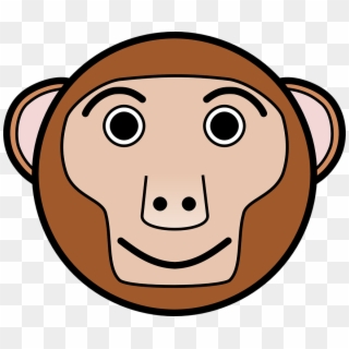 Head Monkey Brown Circle Animal Smile - Animal Rounded Clipart Face - Png Download