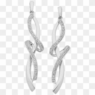 Diamond Set White Gold Earrings - Earrings Clipart