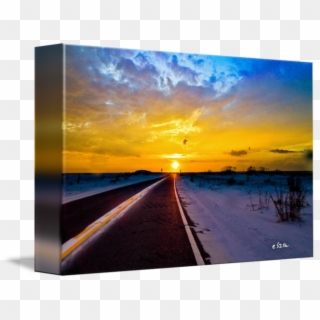Road Into Sunset Painting Clipart