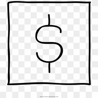 Dollar Sign Coloring Page - Dollar Sign Sketch Png Clipart